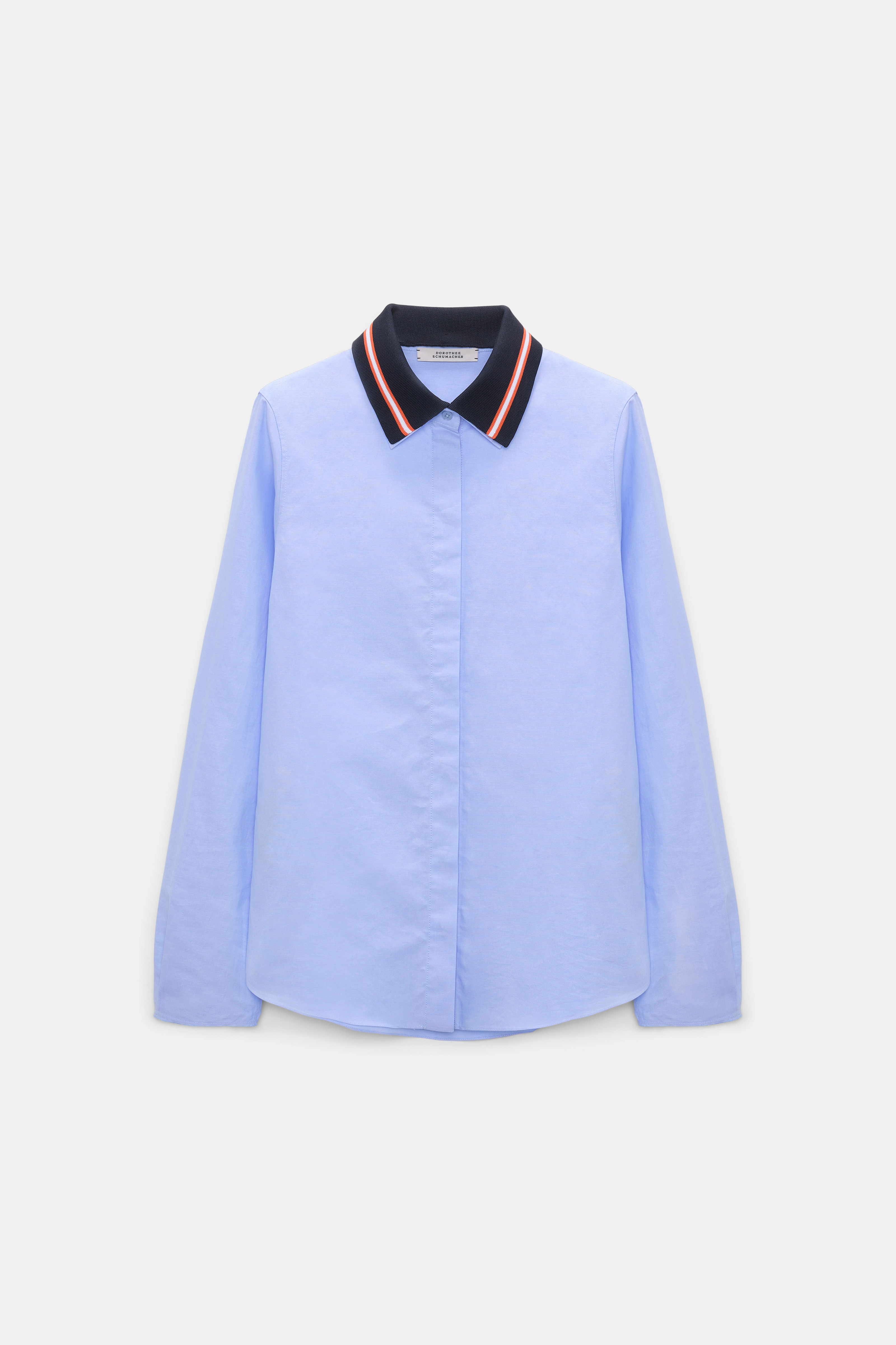 Dorothee Schumacher Cotton oxford shirt with removable collar oxford blue